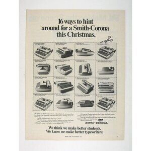 Print Ad 16 Ways To Hint For A Smith-Corona Christmas Typewriters Vintage 1971